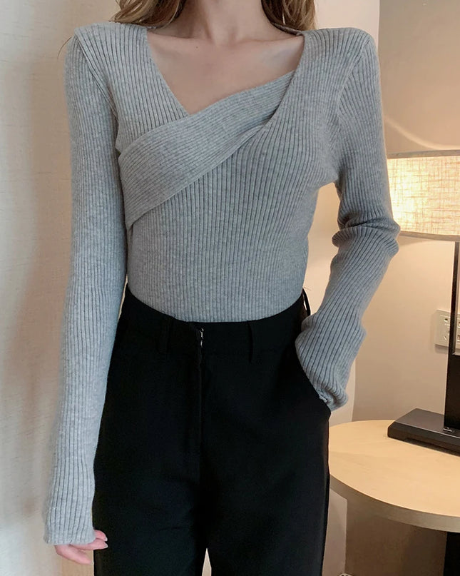 Sexy V neck Sweater - VOLDRI