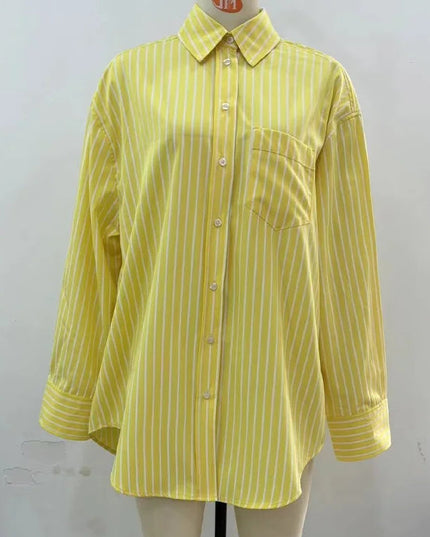 Vintage Striped Shirts Top - VOLDRI