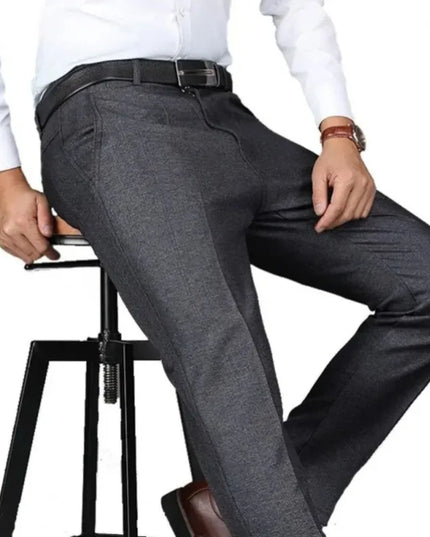 Men's Casual Business Suit Pants Men Mid Full Length Soft Trim Brand Work Trousers Regular Straight Black Gray Large Size 28-40 -   | Stylish & Elegant Fashion by Voldri