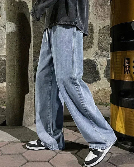 Voldri Men's Loose Straight Wide Leg Jeans - Korean Style Fashion