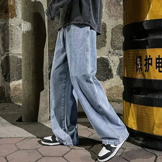 Voldri Men's Loose Straight Wide Leg Jeans - Korean Style Fashion -   | Stylish & Elegant Fashion by Voldri