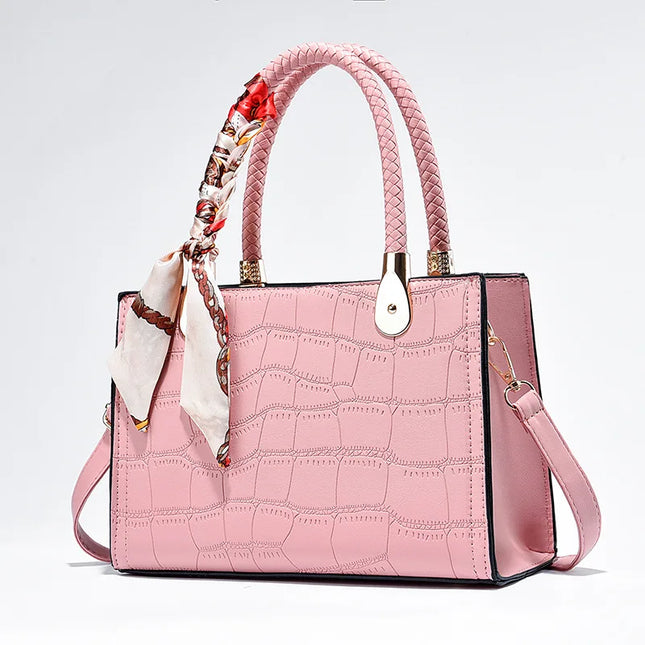 Crocodile Pattern PU Leather Tote Bag - VOLDRI