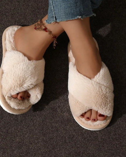 Fashion Leopard Print Fluffy Slippers