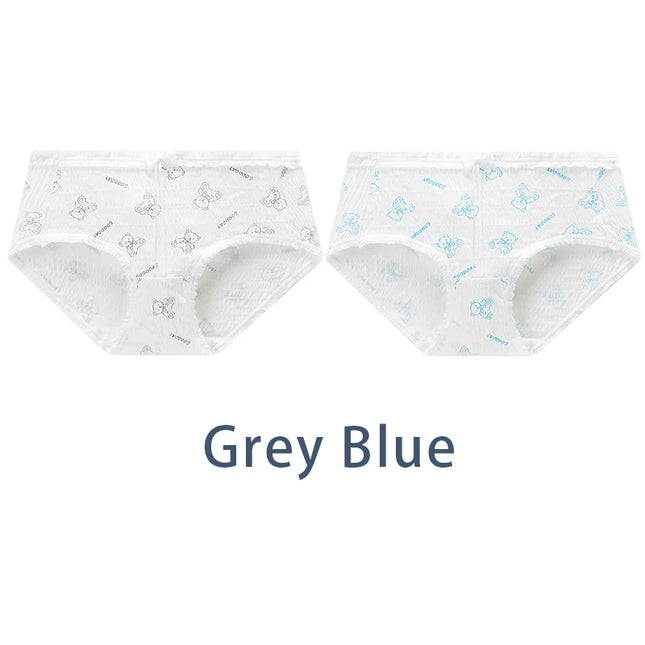 2PCS Bow Mid Waist Underpants Underwear - VOLDRI