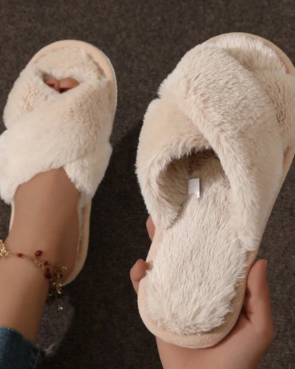 Fashion Leopard Print Fluffy Slippers