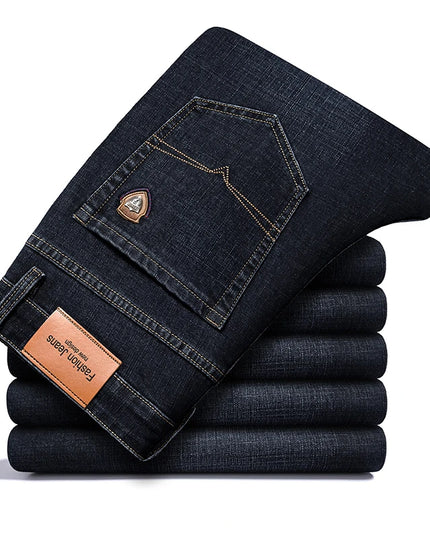 SHAN BAO Men's Stretch Denim Jeans - Classic Business Casual Fit