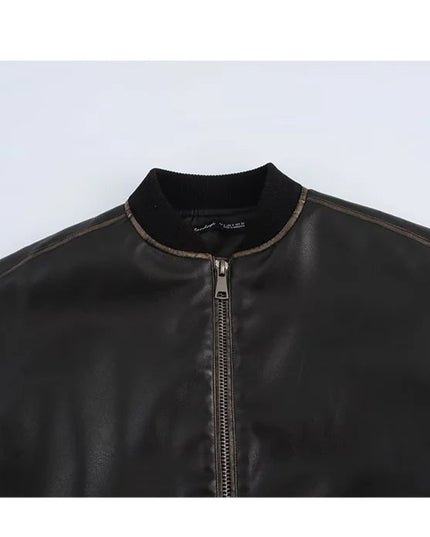 Casual Bomber  Leather Jackets - VOLDRI