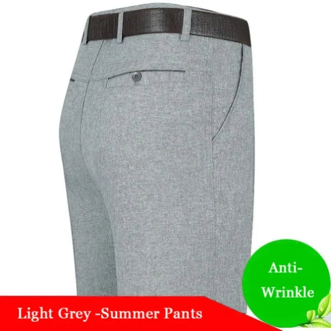 Voldri Men's Slim Fit Dress Pants - Grey Casual Business Trousers -   | Stylish & Elegant Fashion by Voldri