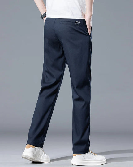 2026 Spring Summer Men's Lightweight Slim Straight Casual Pants Premium Lyocell Micro-elastic brand clothing youth thin trousers
