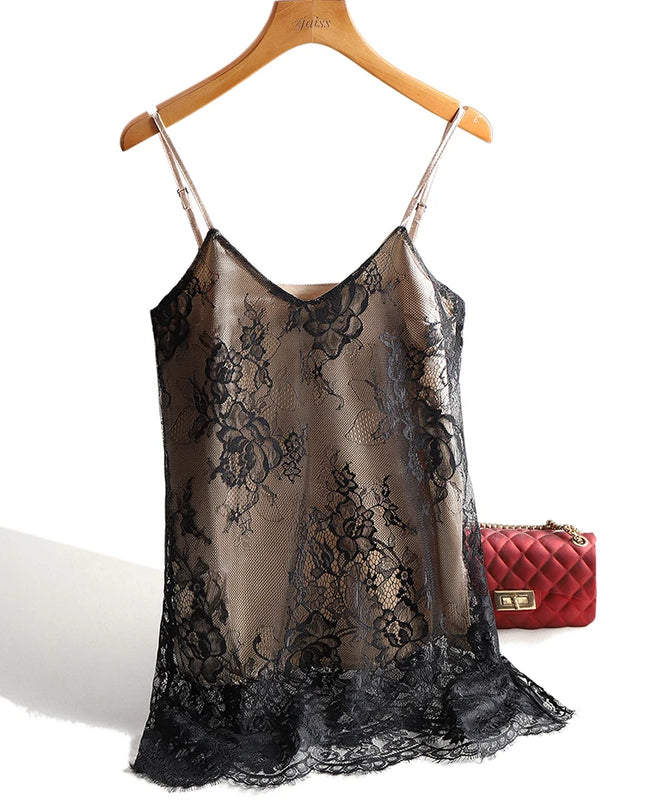 Sexy Lace Spaghetti Strap Top - VOLDRI