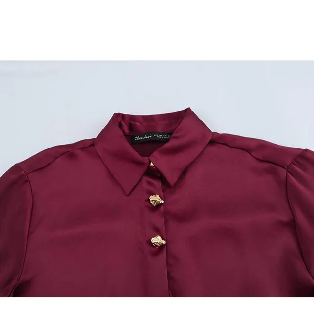 Casual Chic Satin Shirts - VOLDRI