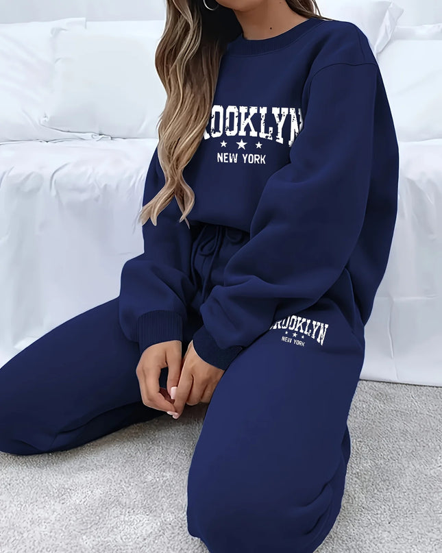 Plush sweatshirt Pant Set