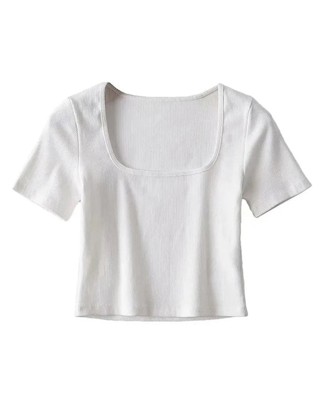 Square Neck  Crop T-shirt