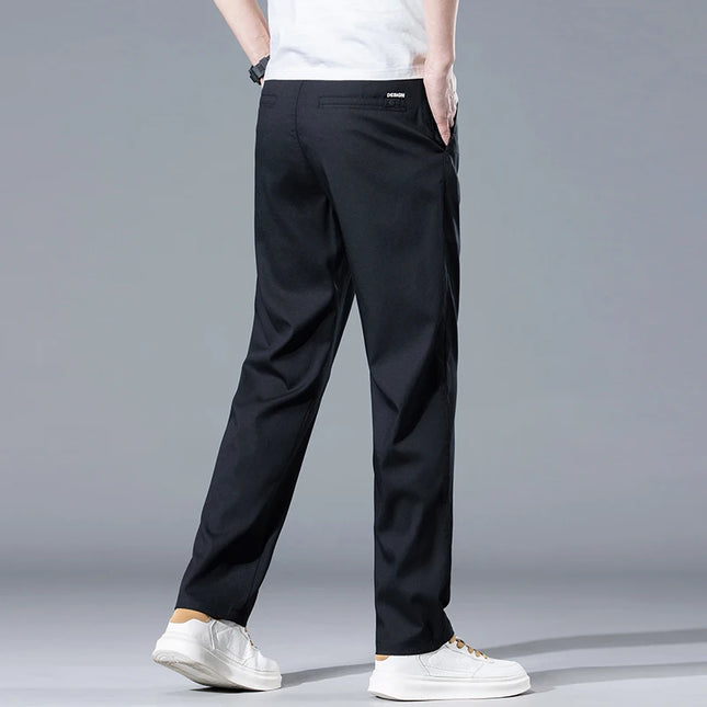 2026 Spring Summer Men's Lightweight Slim Straight Casual Pants Premium Lyocell Micro-elastic brand clothing youth thin trousers
