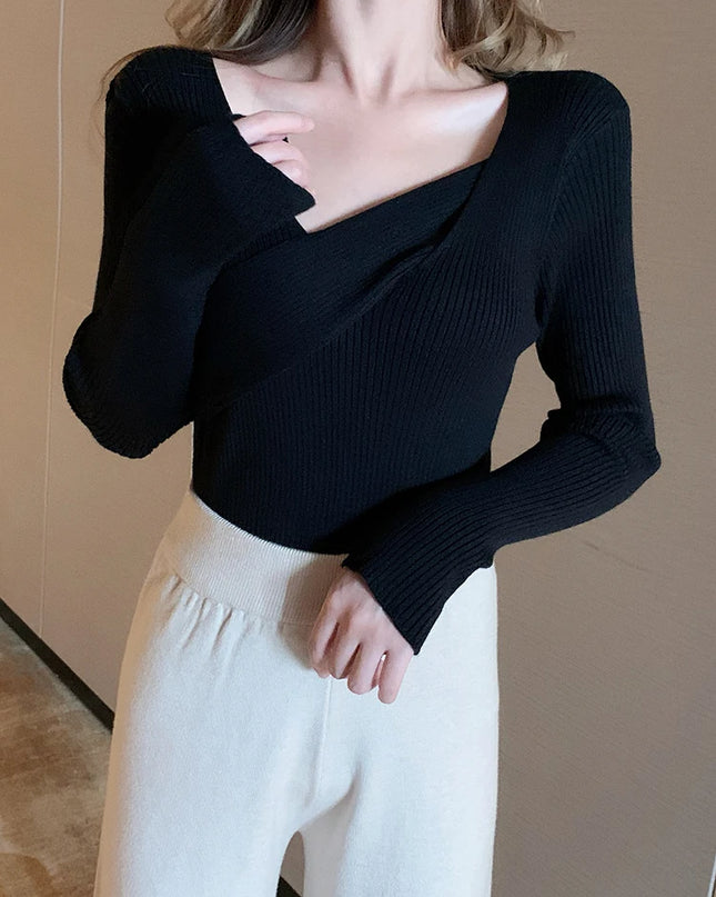 Sexy V neck Sweater - VOLDRI