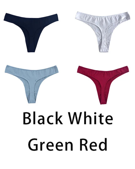 4PCS/Set  Low Waist Underwear Thongs - VOLDRI