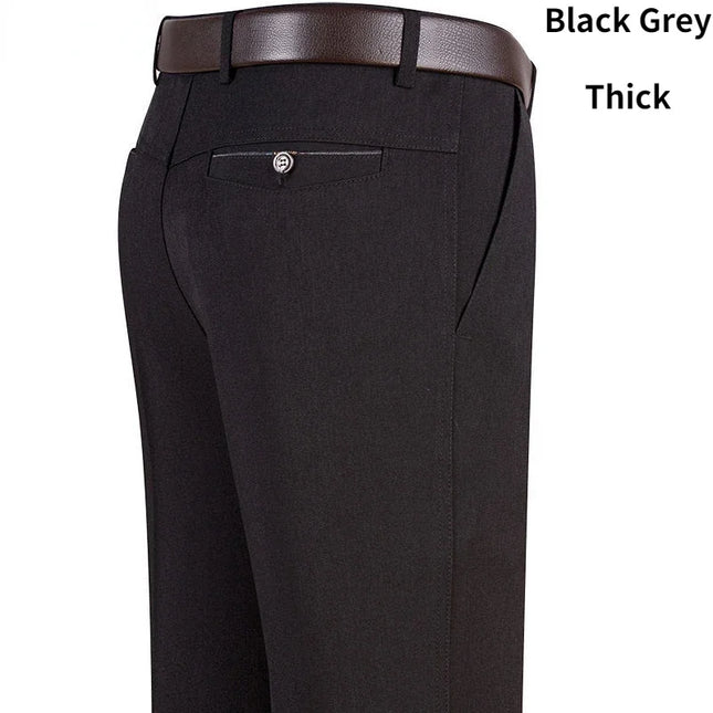 Voldri Men's Lightweight Business Pants - Gray & Black Casual Trousers -   | Stylish & Elegant Fashion by Voldri