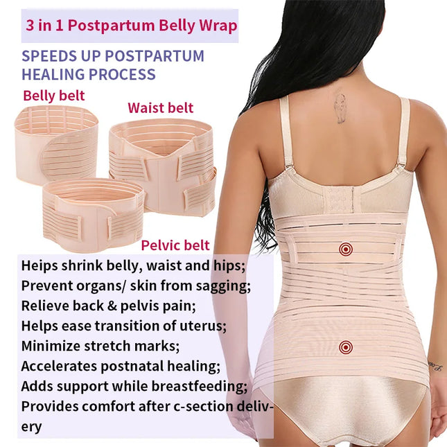 3 in 1 Postpartum Support  Belt Shapewear - VOLDRI