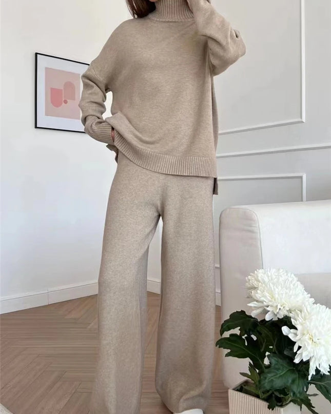 Knitted Tracksuit  Sweater  Pants Set