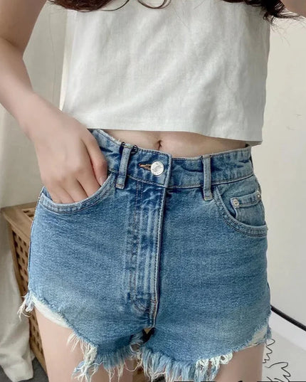 Vintage Casual Denim Shorts - VOLDRI