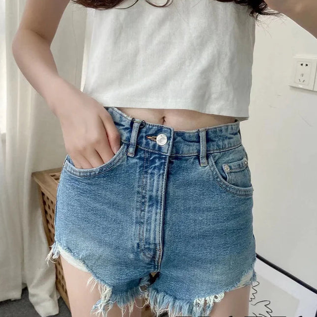 Vintage Casual Denim Shorts - VOLDRI