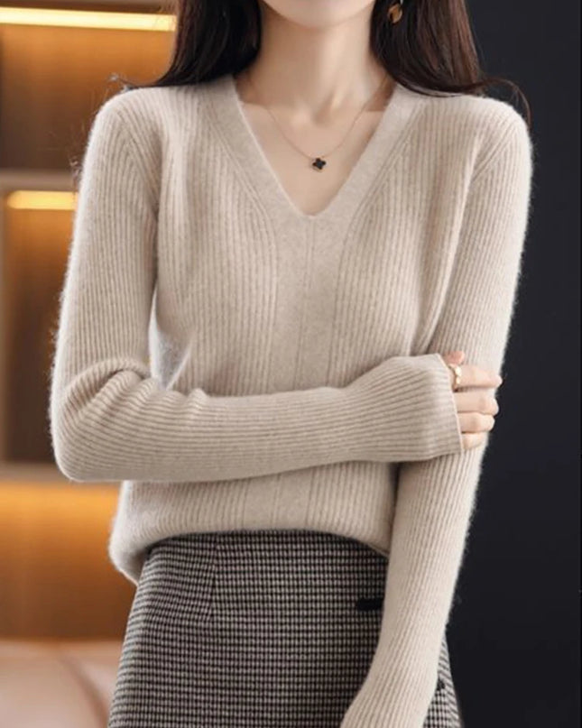 Knitted Basic Slim Pullovers Tops - VOLDRI