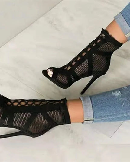 Lace-up Peep Toe Sandals