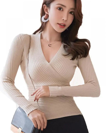 Sexy Deep V Neck Sweater - VOLDRI