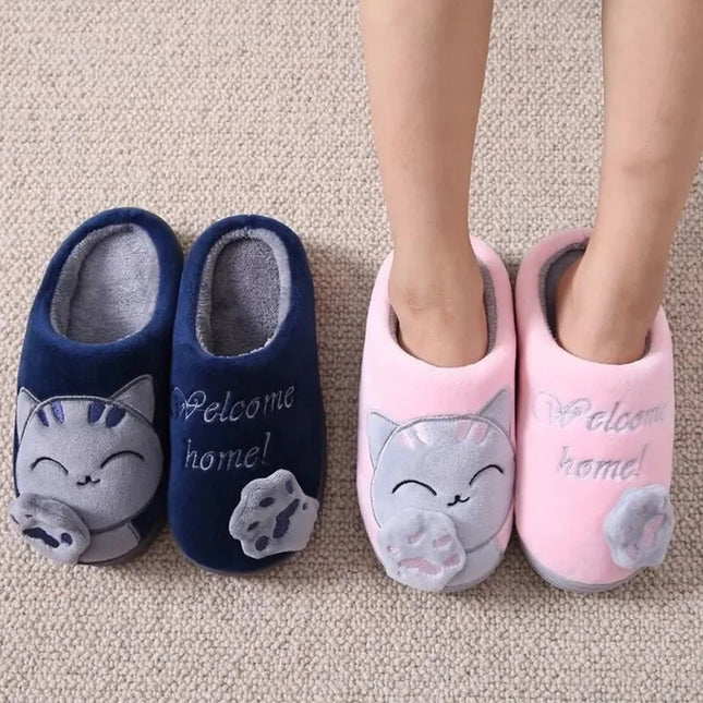 Cat  Furry Plush Slippers