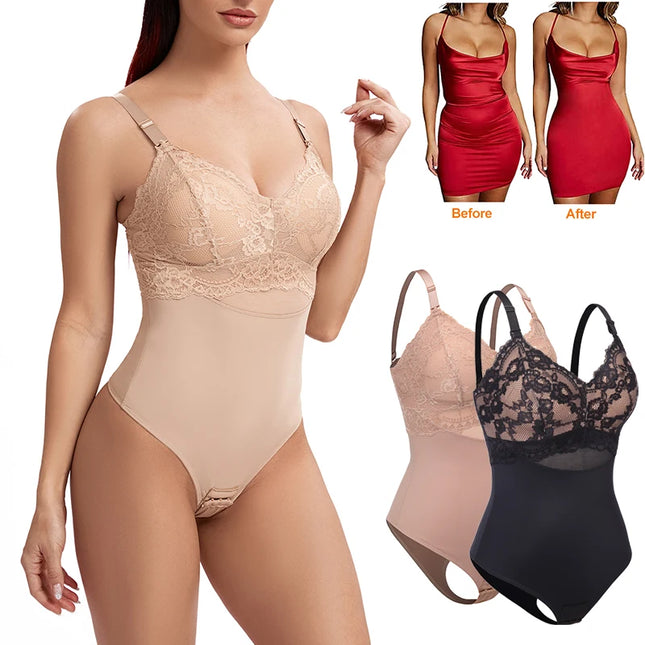 Lace Thongs Bodysuit Shapewear - VOLDRI