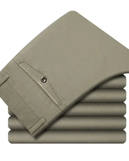 Men's Smart Business Office Pants 100% Cotton Autumn Thickened Summer Thin Solid Quick-Drying Brand Casual Work Trousers KOACUS -   | Stylish & Elegant Fashion by Voldri