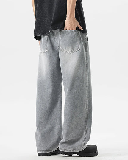 Men's Jeans American Loose Wide-leg Loose Straight Casual Trousers Street Hip-hop Baggy Jeans Black Grey  Blue Streetwear Men -   | Stylish & Elegant Fashion by Voldri