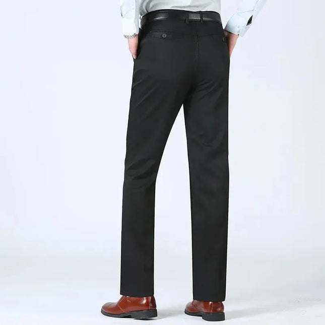 Voldri Men's Cotton Casual Pants - High Waist, Straight Loose Fit -   | Stylish & Elegant Fashion by Voldri