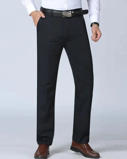 Summer Thin Autumn Thick Men's 100% Cotton Straight Suit Pants Loose Trousers Business Solid Khaki Casual Brand Clothes KOACUS -   | Stylish & Elegant Fashion by Voldri