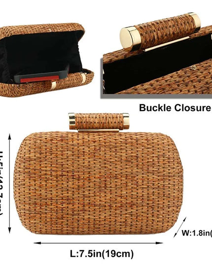 Straw Summer Clutch Bag - VOLDRI