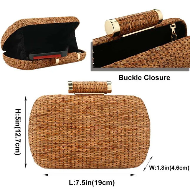 Straw Summer Clutch Bag - VOLDRI