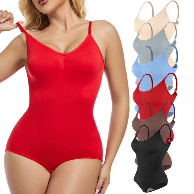 Sleeveless V-Neck Bodysuit Shapewear - VOLDRI