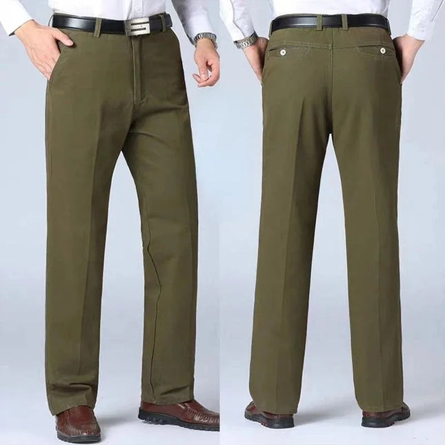 Voldri Men's 100% Cotton Casual Trousers - Loose Fit Khaki Pants -   | Stylish & Elegant Fashion by Voldri