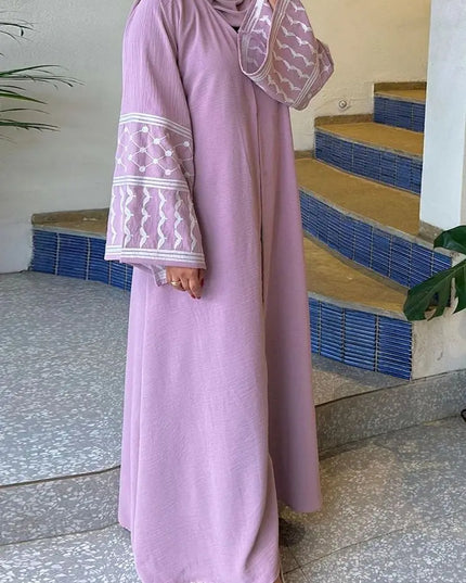 Butterfly Embroidery Open Abaya