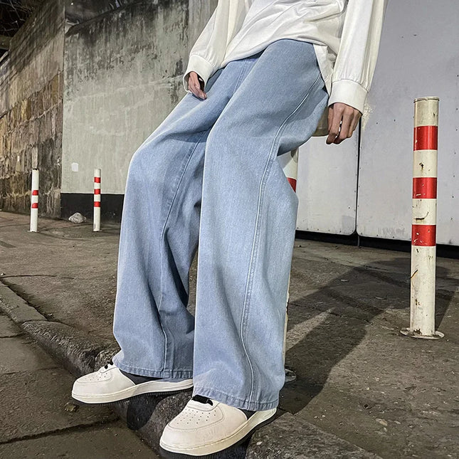 Voldri Men's Loose Straight Wide Leg Jeans - Korean Style Fashion -   | Stylish & Elegant Fashion by Voldri