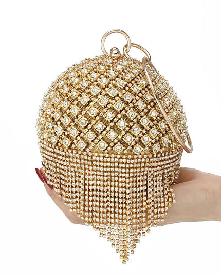 Luxury Rhinestone Round Ball Evening - VOLDRI