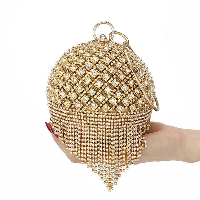 Luxury Rhinestone Round Ball Evening - VOLDRI