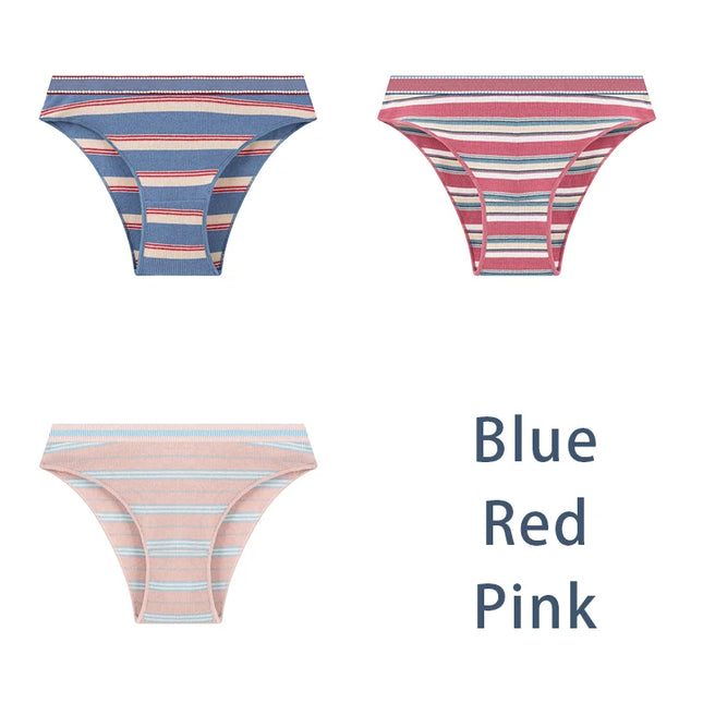 3PCS/Set  Striped Panties Underwear - VOLDRI