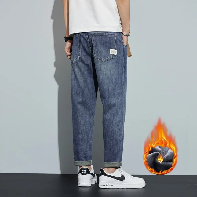 Voldri Men's Winter Fleece Jeans - Loose Fit & Straight Leg Design -   | Stylish & Elegant Fashion by Voldri