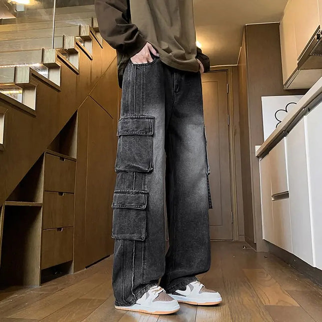 Voldri Men's Loose Fit Multi-Pocket Jeans - Hip-Hop Street Style -   | Stylish & Elegant Fashion by Voldri