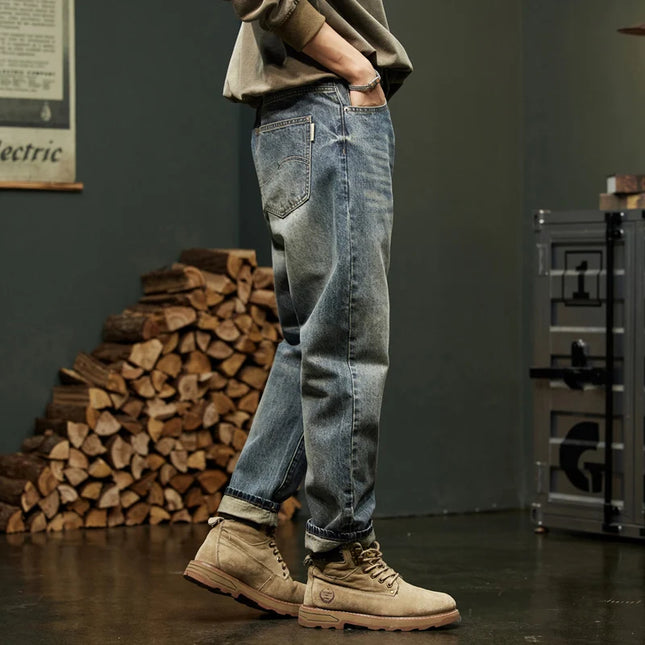 Classic Men's Harem Jeans Autumn New Style Fashion Retro Loose Jeans Street Hip Hop Y2kbaggy Work Pants -   | Stylish & Elegant Fashion by Voldri