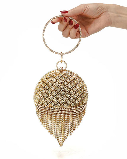 Luxury Rhinestone Round Ball Evening - VOLDRI