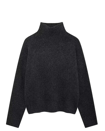 Vintage Chic Solid Sweater - VOLDRI