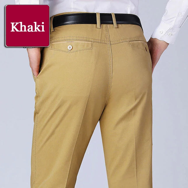 Voldri Men's Cotton Stretch Trousers - Classic Casual Business Pants -   | Stylish & Elegant Fashion by Voldri