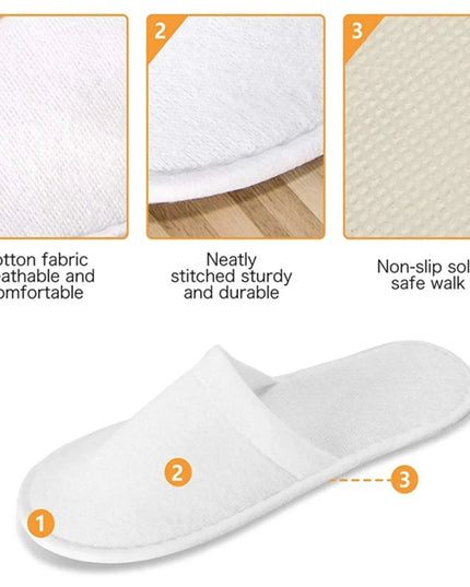 Plush Closed-toe Disposable Slippers